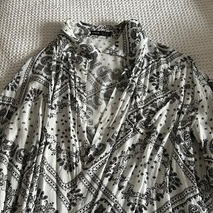 White bandana print shirt from shein